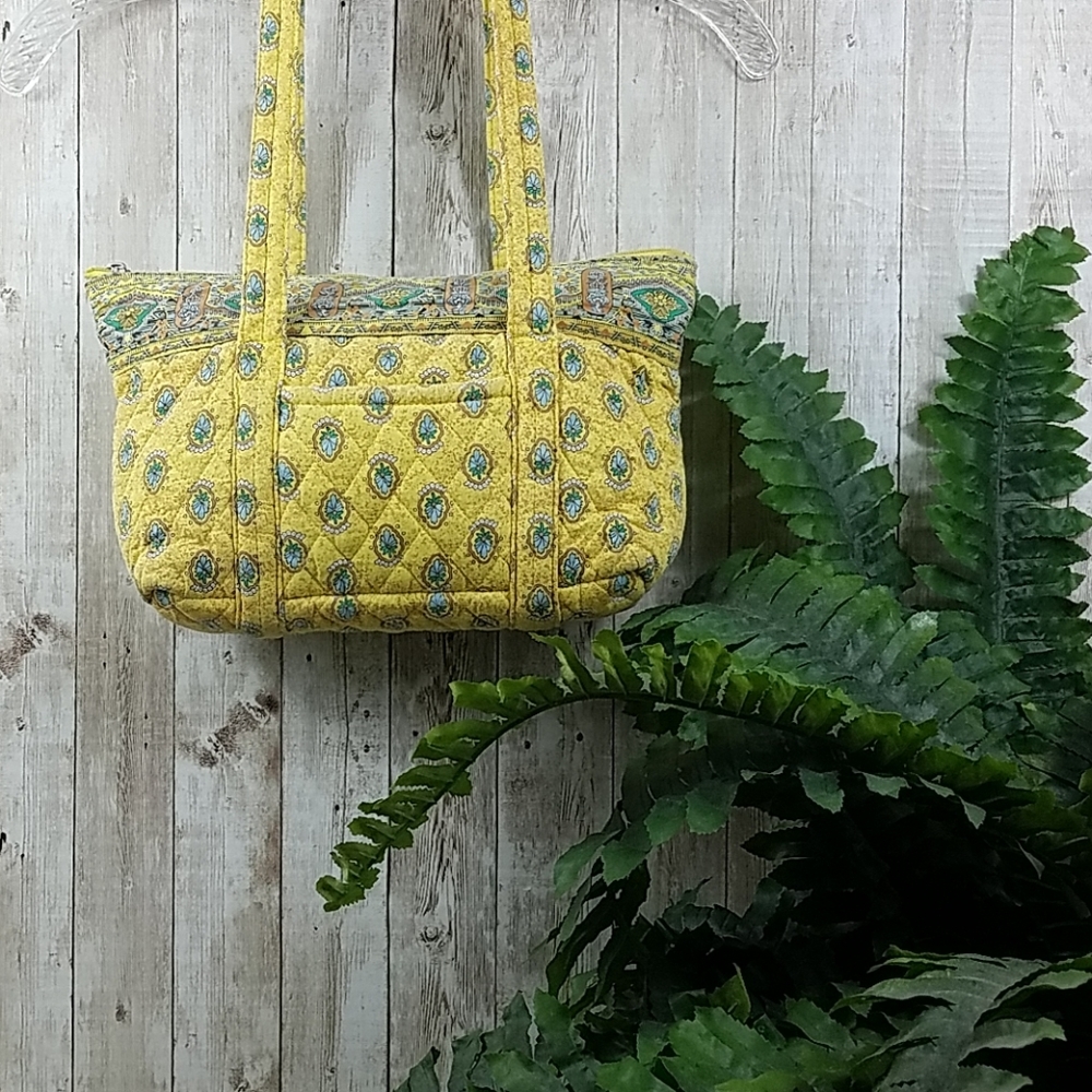 Americana by Sharif, yellow floral bag with zipper